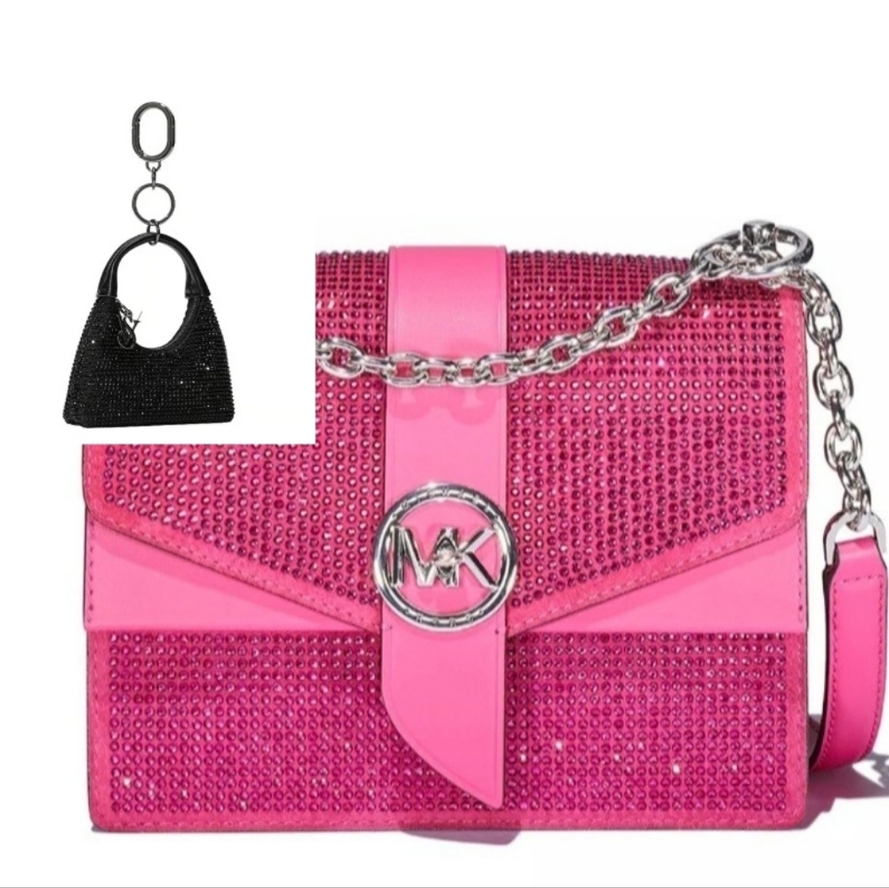 Michael Kors Rhinestone Greenwich Handbag And VS Handbag Charm